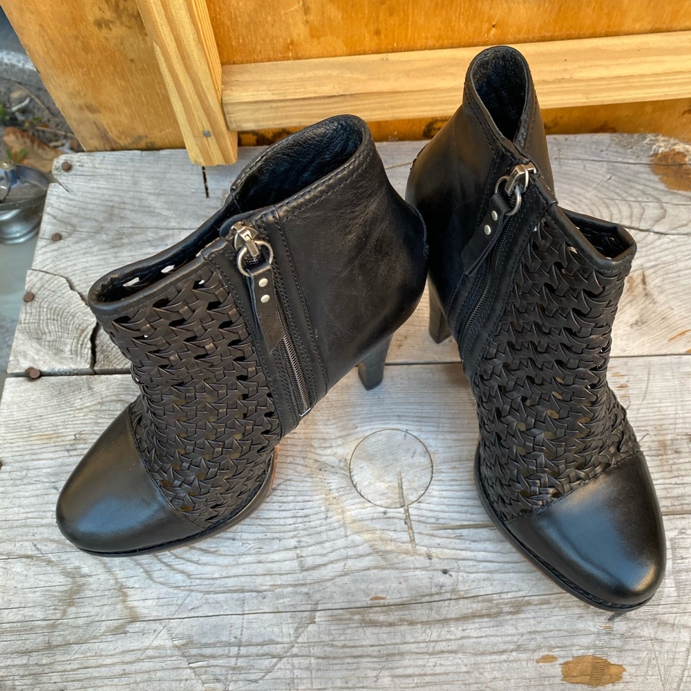 UGG perforated leather heel booties